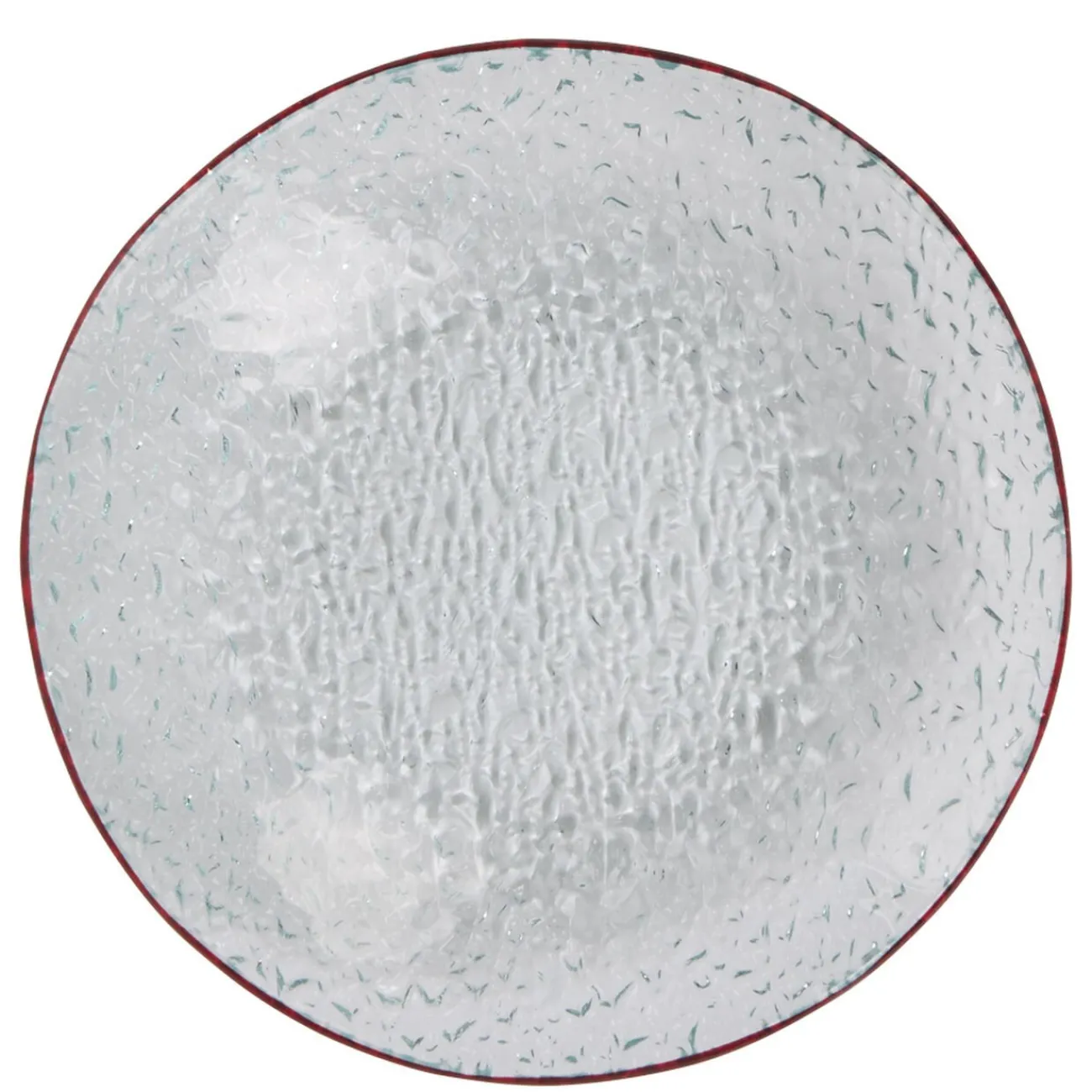 Service vaisselle rond en verre rouge transparent 18 pièces|Gifi