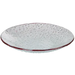 Service vaisselle rond en verre rouge transparent 18 pièces|Gifi