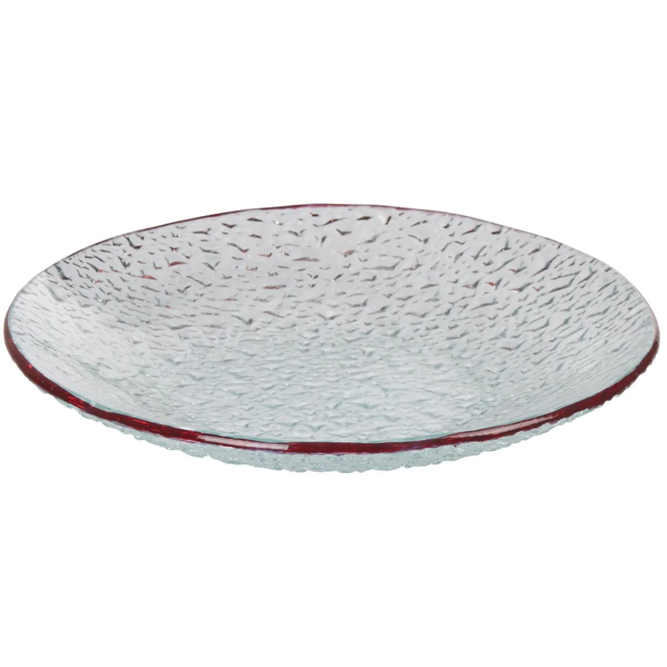 Service vaisselle rond en verre rouge transparent 18 pièces|Gifi