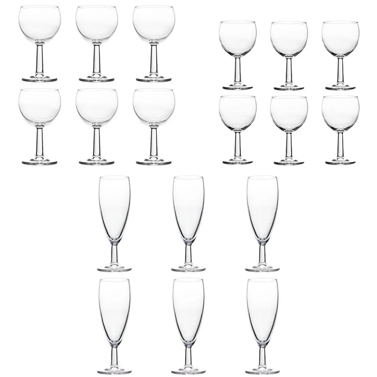 Service verre à pied ballon et flûte 18 pièces|Gifi Hot