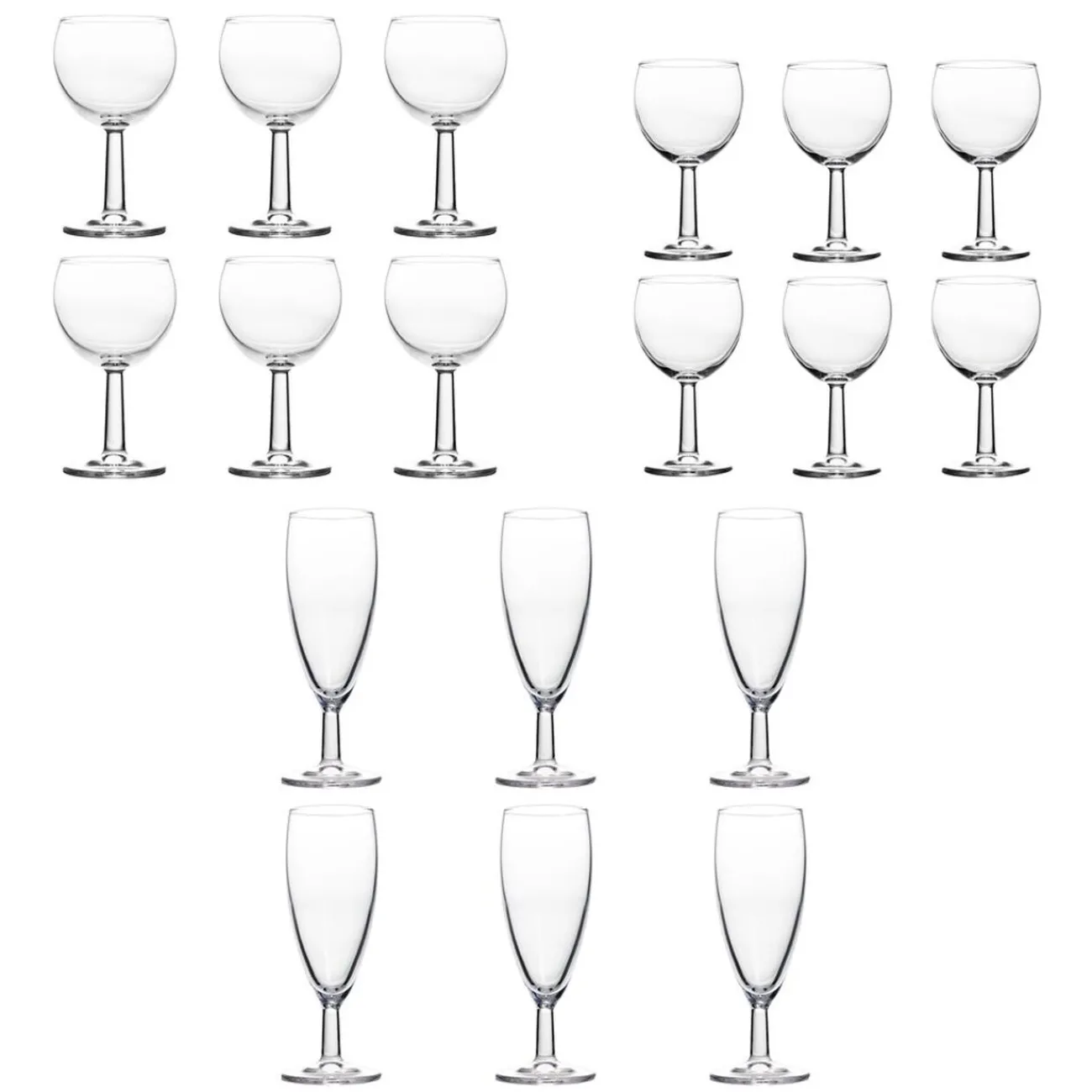 Service verre à pied ballon et flûte 18 pièces|Gifi Hot