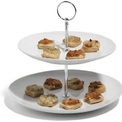 Sale Serviteur 2 niveaux blanc Vaisselle Et Accessoires De Table