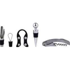 Set 4 accessoires à vin dans tonneau en bois|Gifi Best