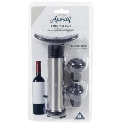 Set 1 pompe à vide + 2 bouchons à vin|Gifi Discount