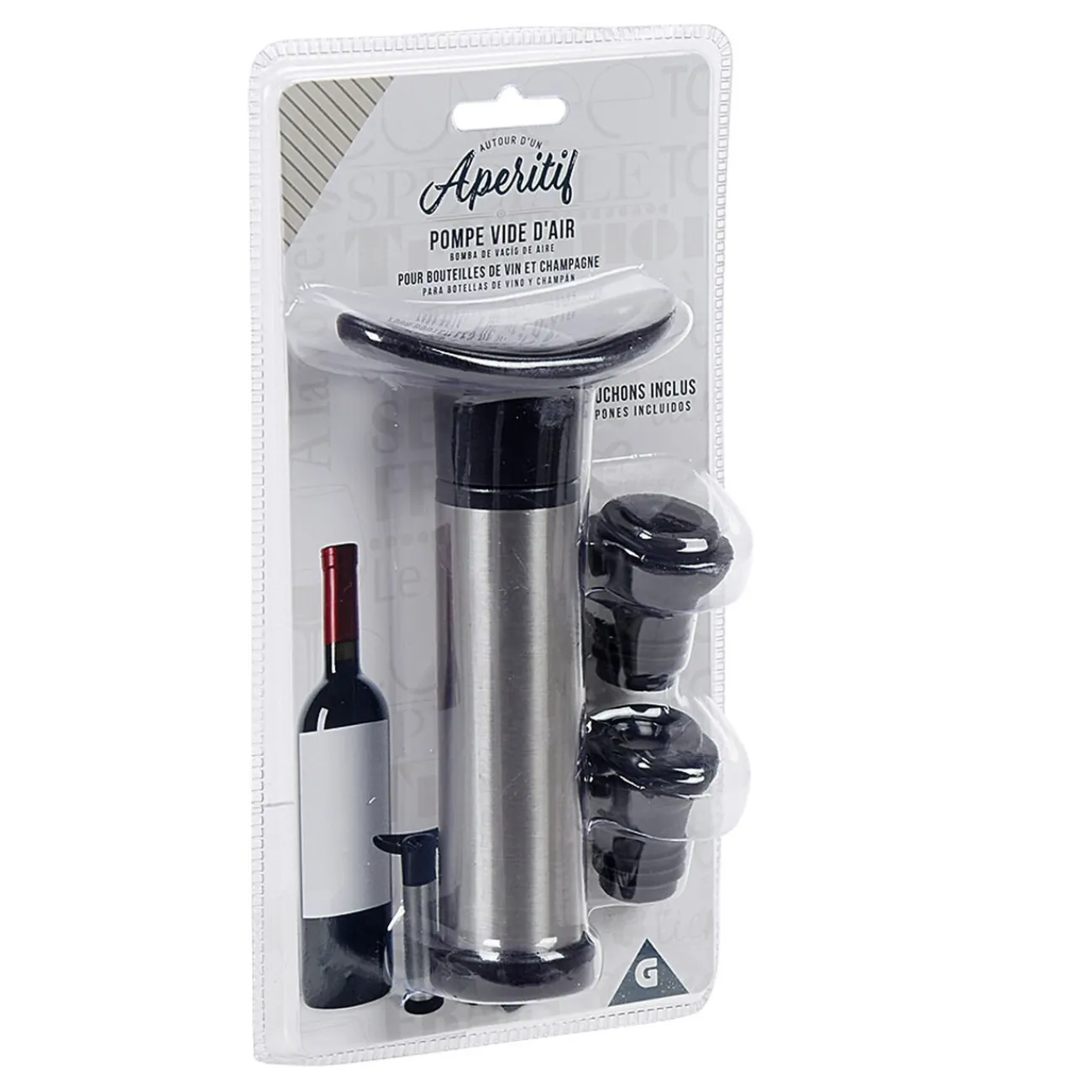 Set 1 pompe à vide + 2 bouchons à vin|Gifi Discount