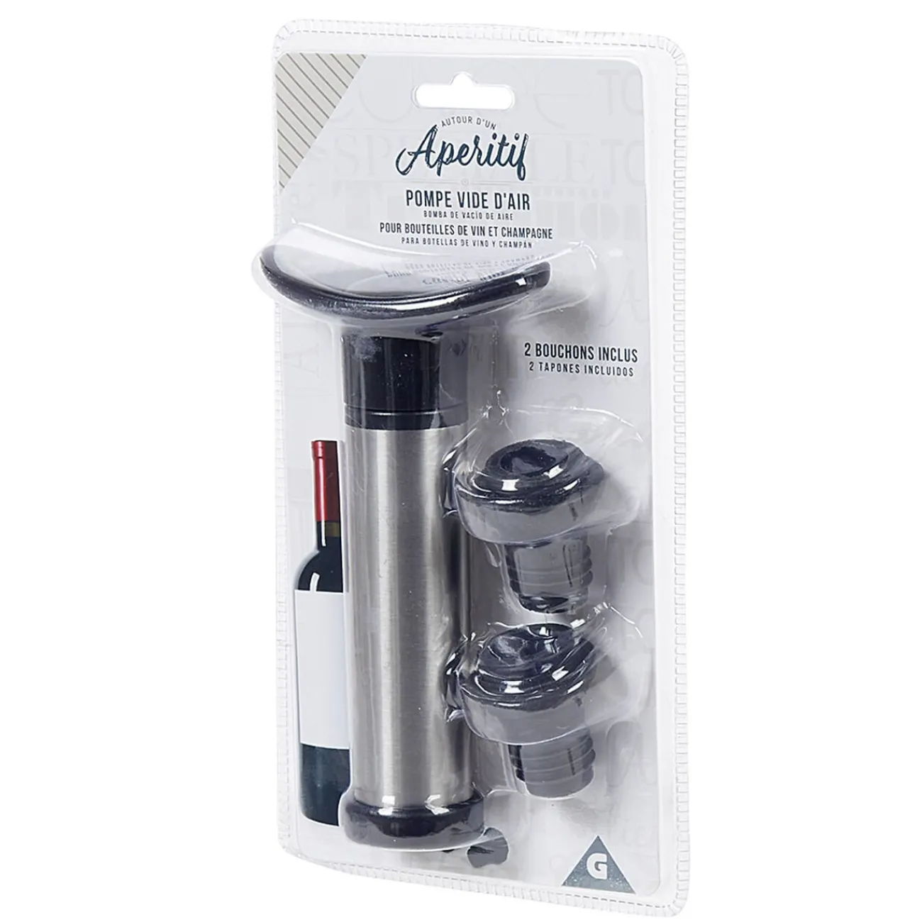 Set 1 pompe à vide + 2 bouchons à vin|Gifi Discount