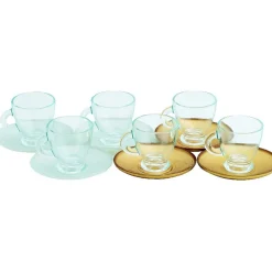 Set 6 tasses expresso nacré et doré 9 cl|Gifi