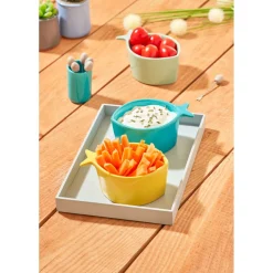 Set apéritif 10 pièces : 1 planche + 3 coupelles + 6 pics|Gifi