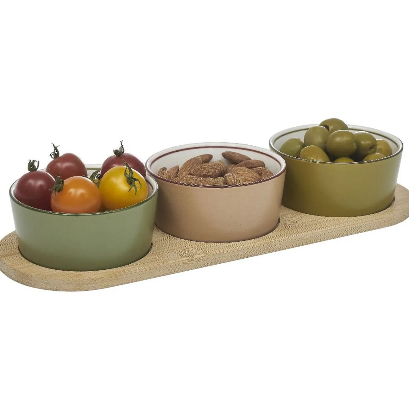 Set apéritif coupelle porcelaine x3 et support bambou|Gifi Clearance