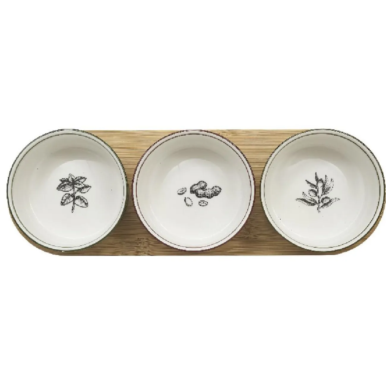 Set apéritif coupelle porcelaine x3 et support bambou|Gifi Clearance