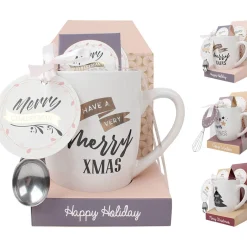 Set Cadeau tasse à thé et/ou chocolat avec sa cuillère 4 modèles|Gifi Discount