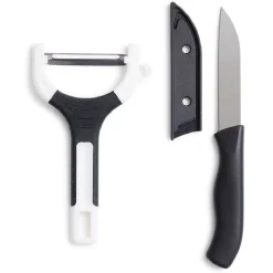 Sale Set couteau et éplucheur inox et plastique - 3 modèles Préparation Culinaire