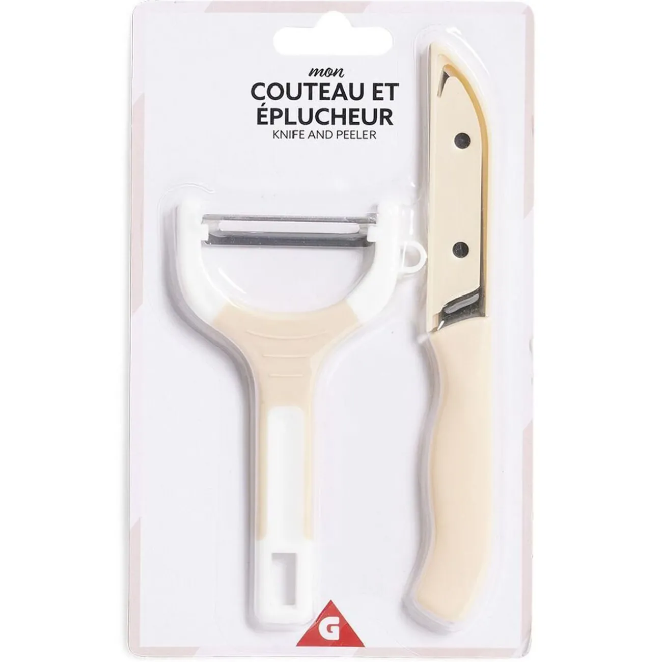 Sale Set couteau et éplucheur inox et plastique - 3 modèles Préparation Culinaire