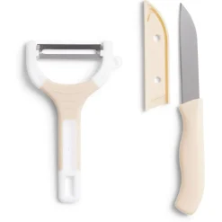 Sale Set couteau et éplucheur inox et plastique - 3 modèles Préparation Culinaire