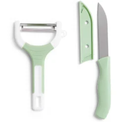 Sale Set couteau et éplucheur inox et plastique - 3 modèles Préparation Culinaire