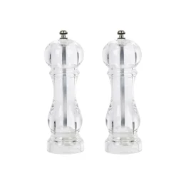 Set de 2 moulins poivre et sel gris transparent|Gifi Sale
