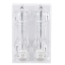 Set de 2 moulins poivre et sel gris transparent|Gifi Sale