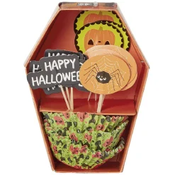 Hot Set de caissettes à muffin + piques décor Halloween - 24 pièces Cuisson