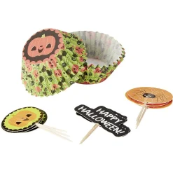 Hot Set de caissettes à muffin + piques décor Halloween - 24 pièces Cuisson