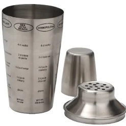 Outlet Shaker cocktail recettes acier gris Vaisselle Et Accessoires De Table