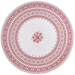 Sous assiette en plastique blanc motif Noël flocons rouge|Gifi Best