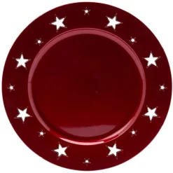 Sous assiette plastique motif étoile rouge|Gifi Clearance