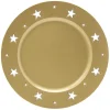 Sous assiette plastique motif étoile doré|Gifi Outlet