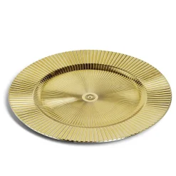 Sous assiette rond strié jaune doré Ø33cm Vaisselle Et Accessoires De Table