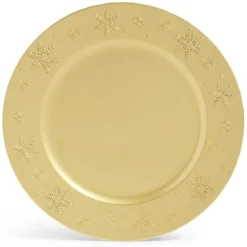 Sous assiette ronde doré Ø33cm rebord flocon|Gifi Sale