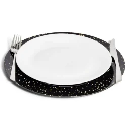 Sous assiette ronde noir et doré Ø33cm|Gifi