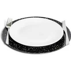 Sous assiette ronde noir et doré Ø33cm|Gifi