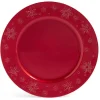 Sous assiette ronde rouge Ø33cm rebord flocon|Gifi Hot