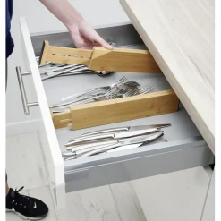 Séparateur extensible de tiroir bambou naturel x2 Rangement De Cuisine