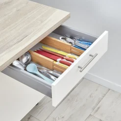 Séparateur extensible de tiroir bambou naturel x2 Rangement De Cuisine