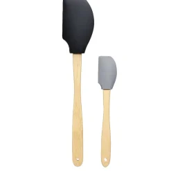 Hot Spatule en silicone avec manche en bois x2 Préparation Culinaire