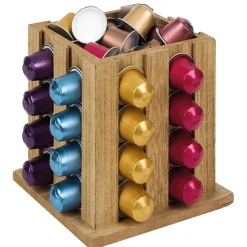 Hot Support à capsules en bois 16x16x16cm Rangement De Cuisine