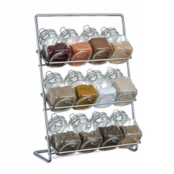 Support à épices en métal avec 12 bocaux|Gifi Outlet