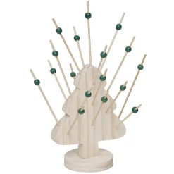 Support forme sapin bois Noël avec 21 piques apéritif|Gifi Hot