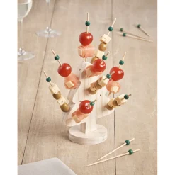 Support forme sapin bois Noël avec 21 piques apéritif|Gifi Hot
