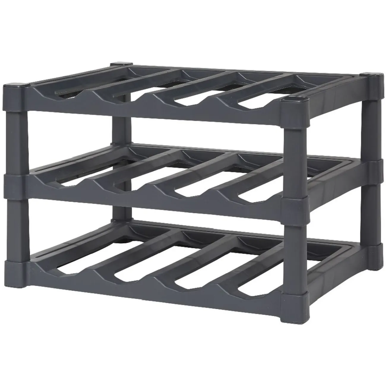 Outlet Support pour 12 bouteilles en plastique noir Rangement De Cuisine