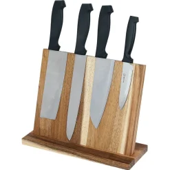 Outlet Support pour couteaux bois d'acacia 26,9x10,3xH21cm Rangement De Cuisine