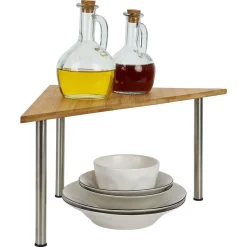 Online Étagère 2 niveaux en bambou 33x33xH20cm Rangement De Cuisine