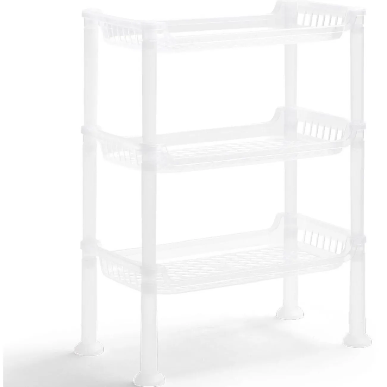 Clearance Étagère à poser 3 niveaux plastique transparent 32,5x18xH.33,5cm Rangement De Cuisine