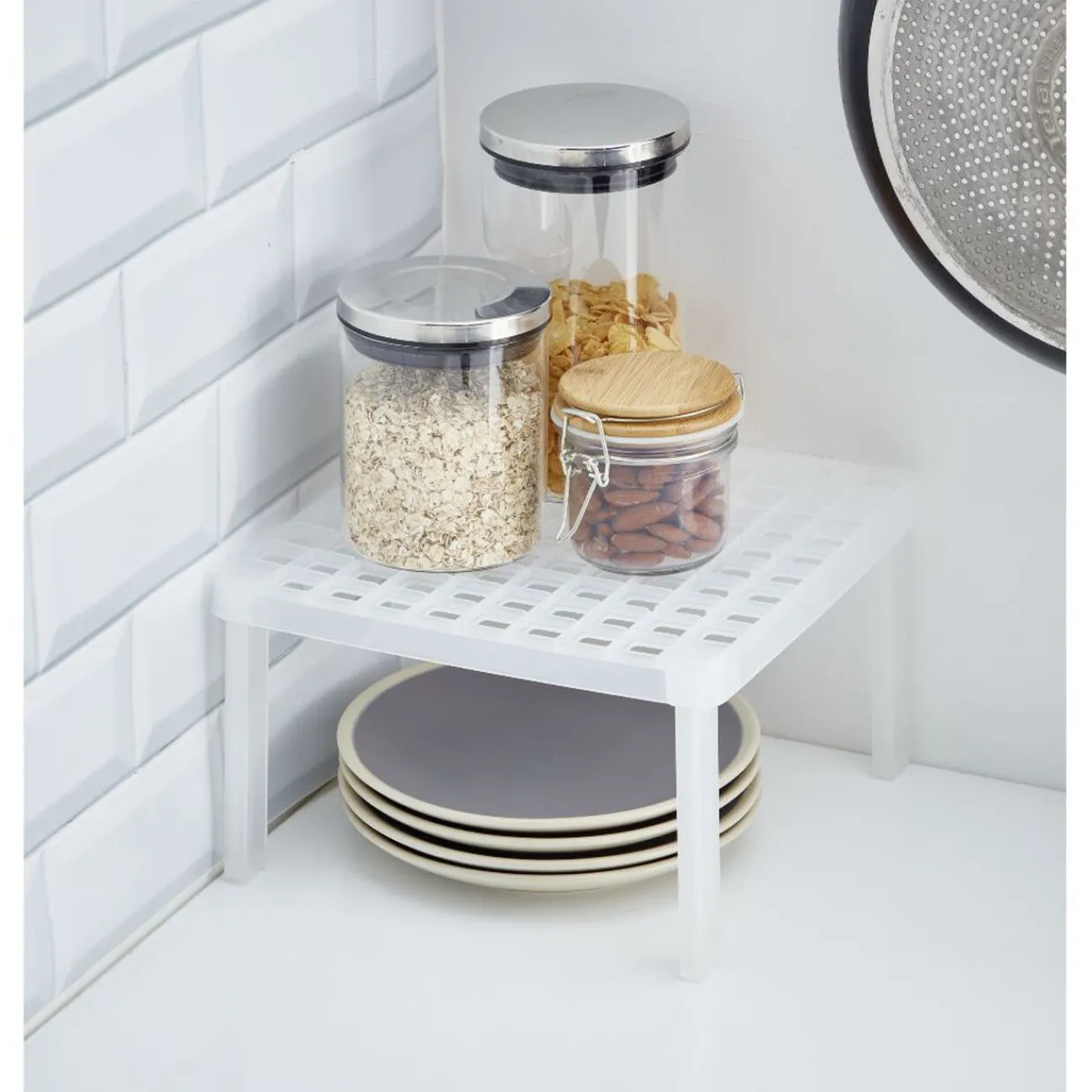 New Étagère carrée cuisine blanc Rangement De Cuisine