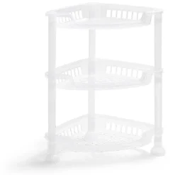 Étagère d'angle à poser 3 niveaux plastique transparent 28x20xH.33,5cm Rangement De Cuisine