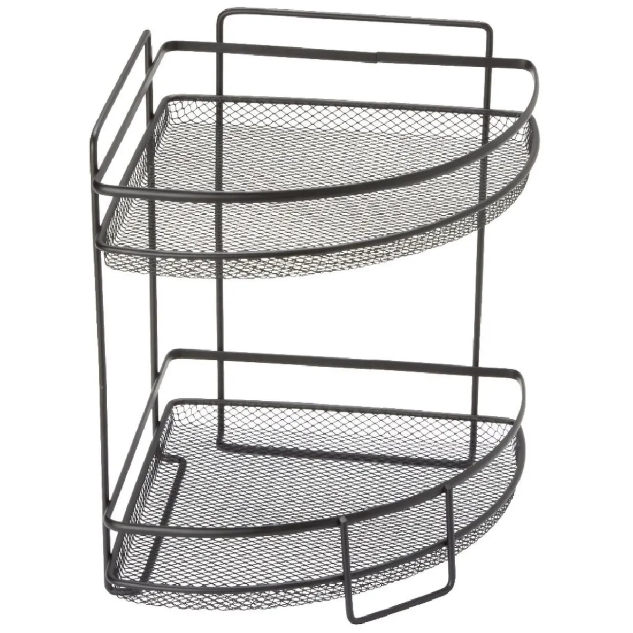 Hot Étagère d'angle vintage métal noir 2 niveaux Rangement De Cuisine