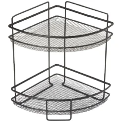 Hot Étagère d'angle vintage métal noir 2 niveaux Rangement De Cuisine