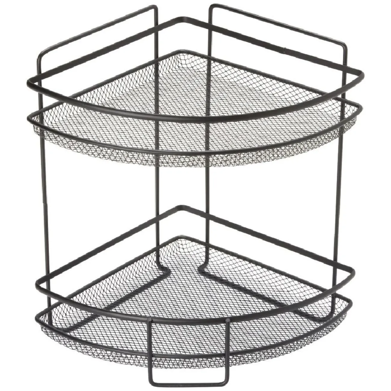 Hot Étagère d'angle vintage métal noir 2 niveaux Rangement De Cuisine