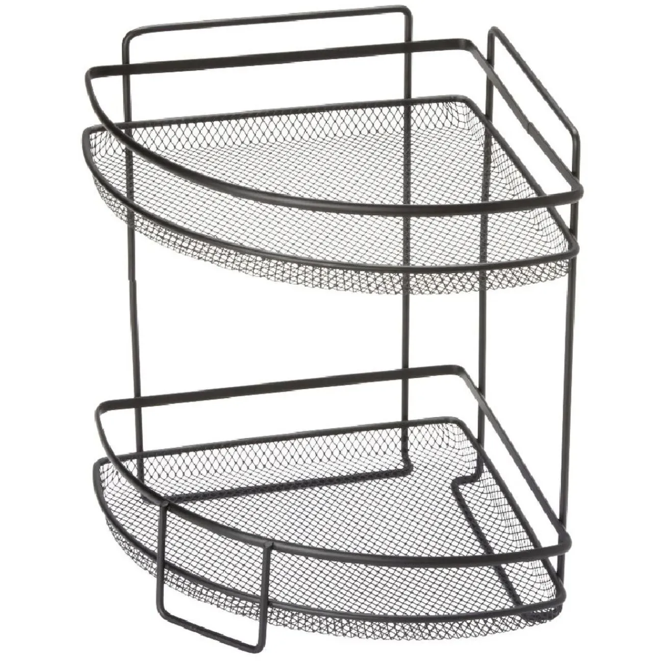 Hot Étagère d'angle vintage métal noir 2 niveaux Rangement De Cuisine