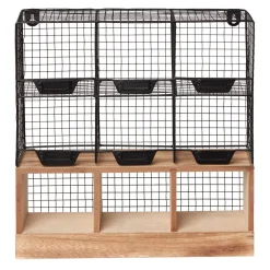 Discount Étagère de cuisine 6 casiers pour épices noir naturel Rangement De Cuisine